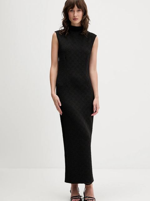 HUGO sukienka kolor czarny maxi dopasowana 50550118 - zdjęcie produktu nr 1