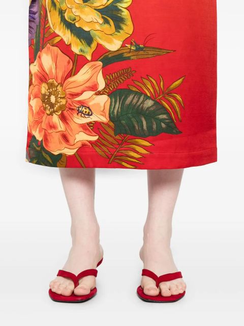 ALEMAIS floral-print midi dress - Pink