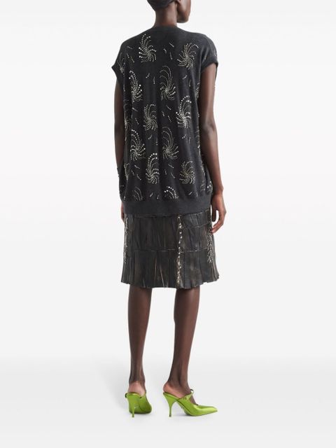 Prada embellished cashmere vest - Grey