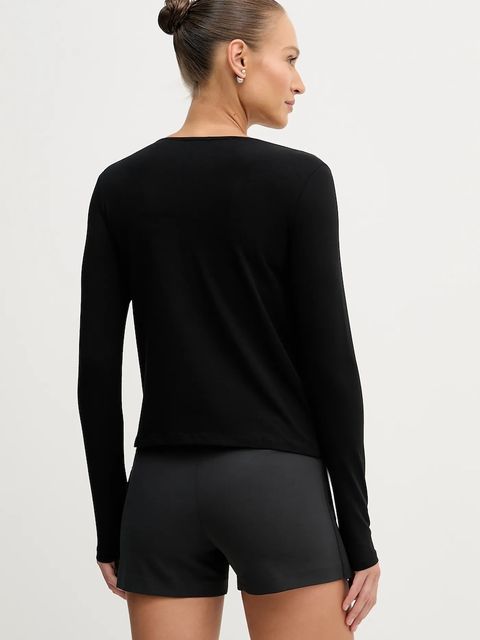 Sisley bluzka damska kolor czarny gładka 374SL108A