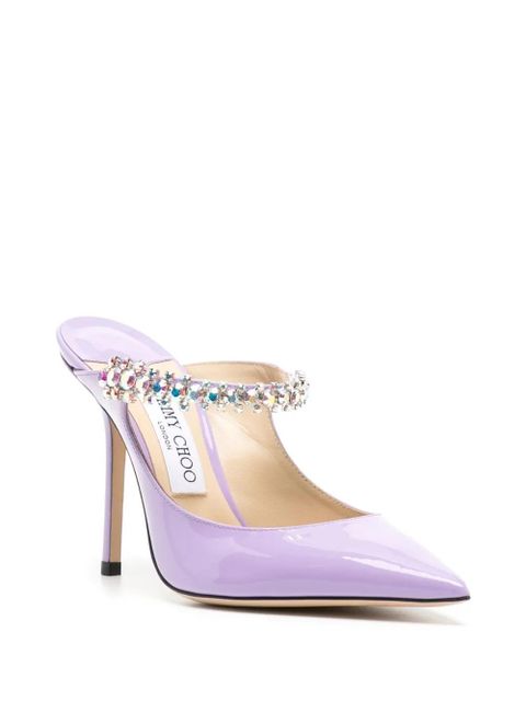 Jimmy Choo Bing 100mm crystal-embellished mules - Purple - zdjęcie produktu nr 2
