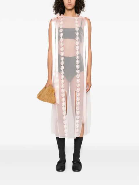 Simone Rocha ribbon-trimmed sleeveless midi dress - Pink - zdjęcie produktu nr 2