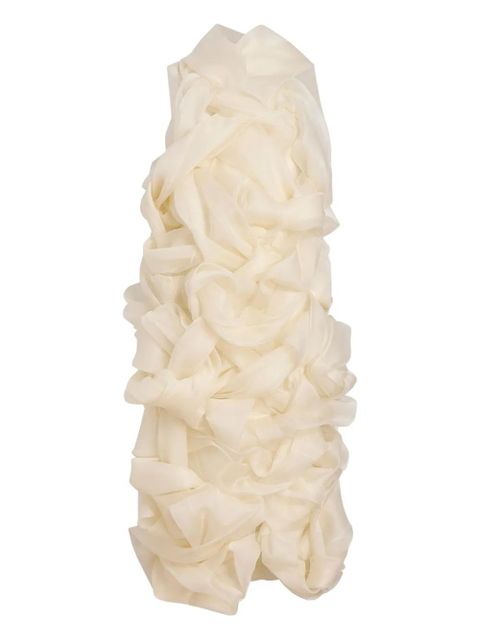 KHAITE Welles ruffled dress - Neutrals - zdjęcie produktu nr 1