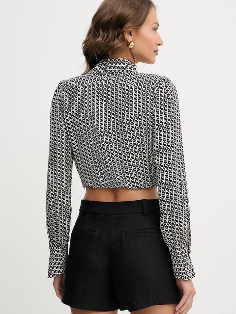 Elisabetta Franchi bluzka damska kolor czarny wzorzysta CAS0256E2