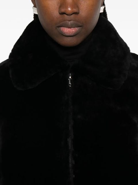 Nour Hammour Plush bomber jacket - Black