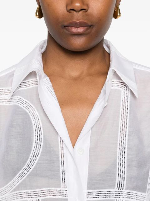 TOTEME geometric-pattern cotton shirt - White