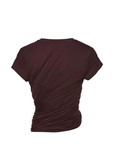 Magda Butrym side-knot draped T-shirt - Brown - zdjęcie produktu nr 2