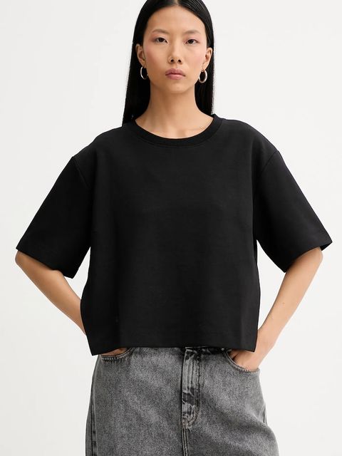 MUNTHE t-shirt bawełniany RACH damski kolor czarny 254101325426