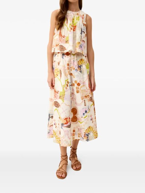 Marie Oliver Sasha mosaic-print skirt - Neutrals
