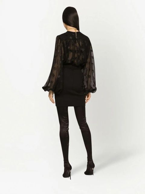 Dolce & Gabbana DG-logo satin blouse - Black