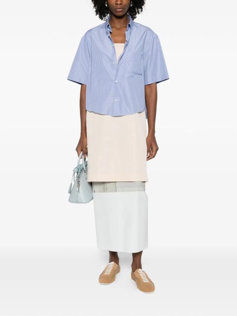 Maison Margiela striped-fastening shirt - Blue