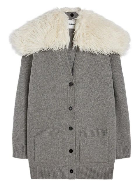 Jil Sander V-neck cardi-coat - Grey - zdjęcie produktu nr 1