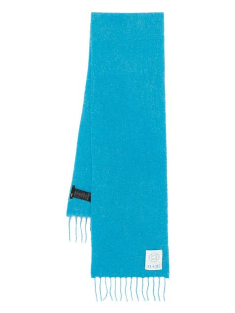 Maje fringed alpaca wool scarf - Blue - zdjęcie produktu nr 1