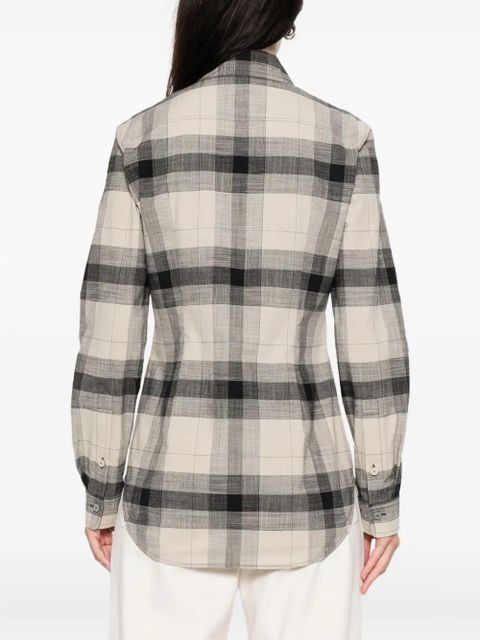 CALVIN KLEIN COLLECTION plaid buttoned scarlett shirt - Black