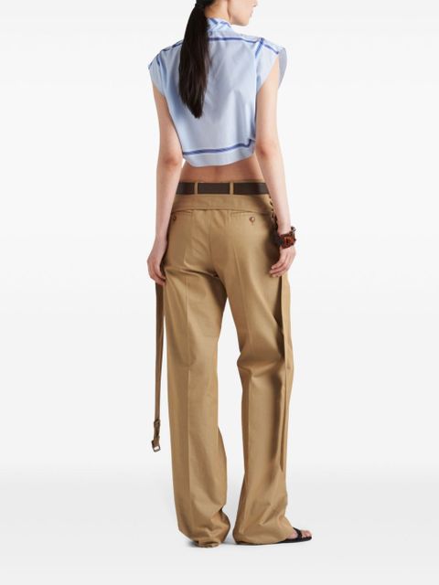 Prada cotton twill trousers - Brown