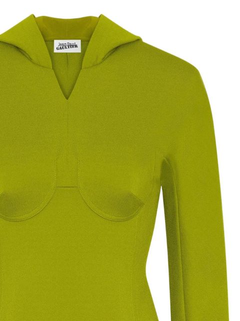 Jean Paul Gaultier hooded long-sleeves mini dress - Green - zdjęcie produktu nr 2