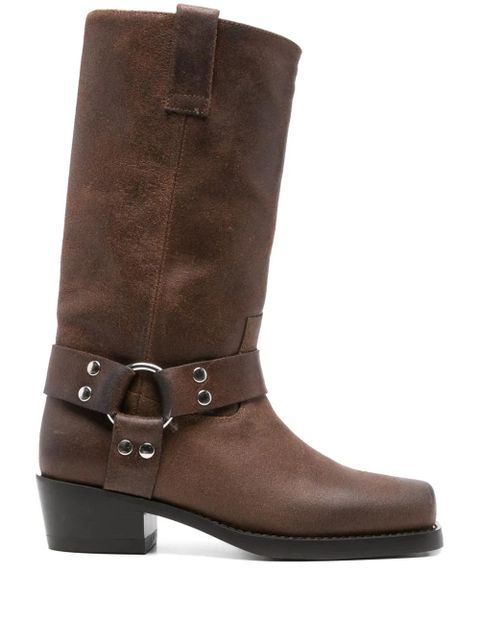 Paris Texas 45mm buckle-strap leather boots - Brown - zdjęcie produktu nr 1