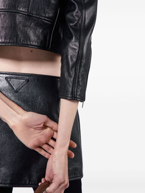 Prada leather mini skirt - Black