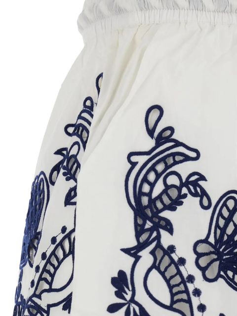 FARM Rio logo-embroidered short - White