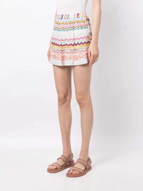 Missoni zig zag-print cotton shorts - Multicolour