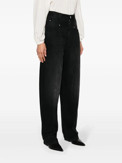 ISABEL MARANT Vetan high-rise wide-leg jeans - Black