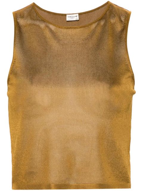 Saint Laurent knitted cropped tank top - Brown - zdjęcie produktu nr 1