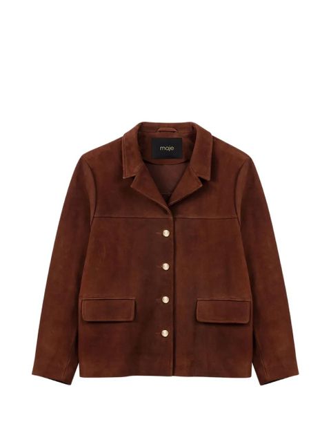 Maje buttoned leather jacket - Brown - zdjęcie produktu nr 1