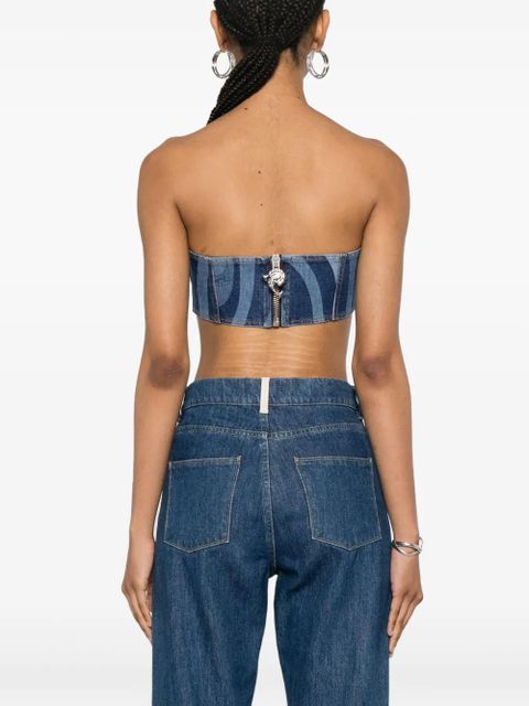 PUCCI Marmo-print bandeau top - Blue