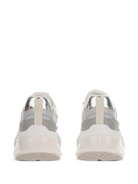 PINKO Ariel mirror-finish sneakers - Grey