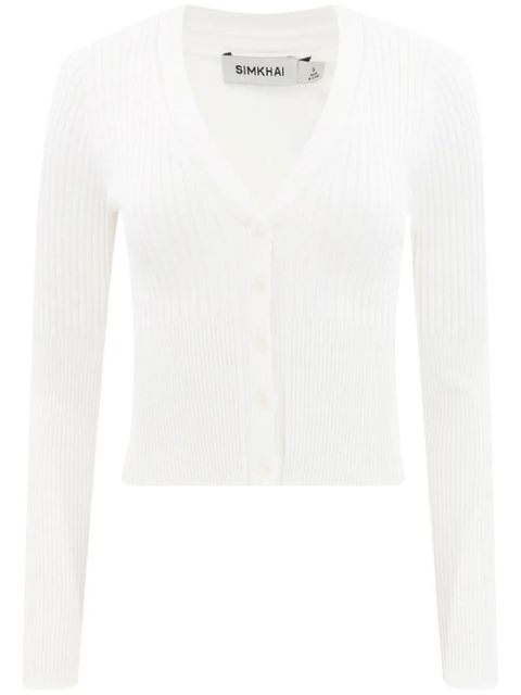 Simkhai Ailany ribbed-knit cardigan - White - zdjęcie produktu nr 1