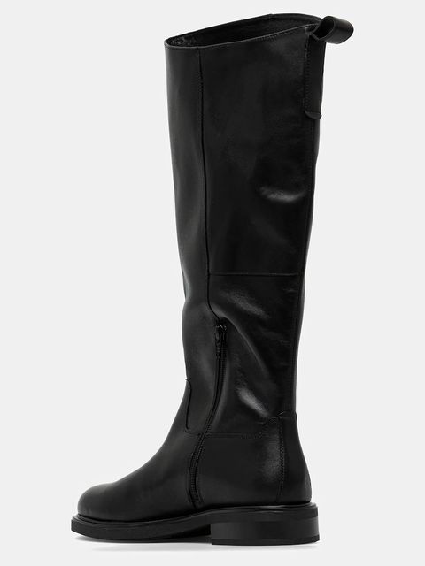 Vagabond Shoemakers kozaki skórzane FREYA damskie kolor czarny na płaskim obcasie 6006-001-20