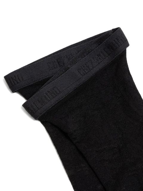 Valentino Garavani floral-lace tights - Black