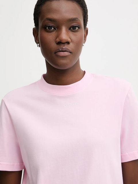 Calvin Klein t-shirt bawełniany damski kolor różowy LV147C857G