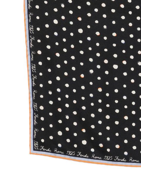 FENDI Falena Dots print silk scarf - Black