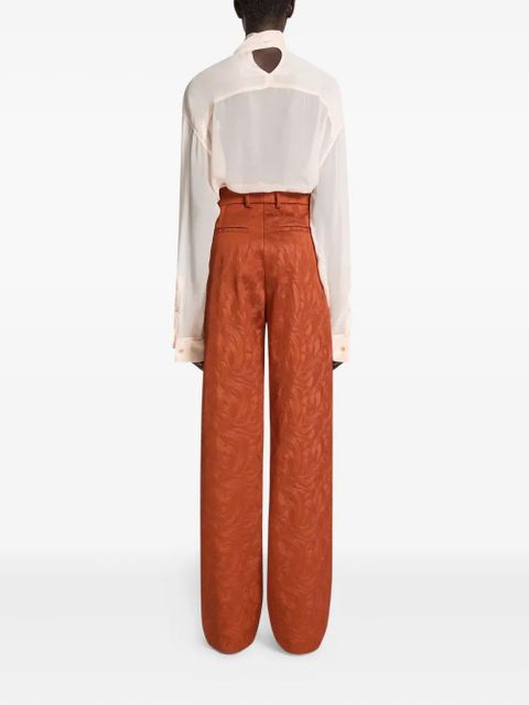 DRIES VAN NOTEN jacquard-swirl trousers - Orange