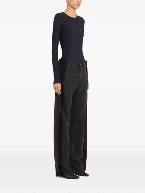 MM6 Maison Margiela long-sleeve jeans bodysuit - Black
