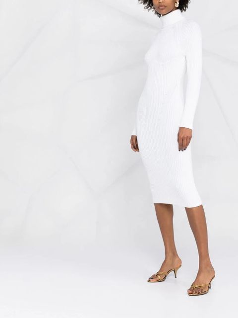 TOM FORD ribbed roll-neck dress - White