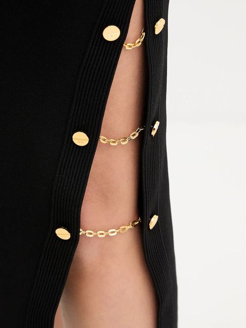 Elisabetta Franchi sukienka kolor czarny midi dopasowana AM28S57E2