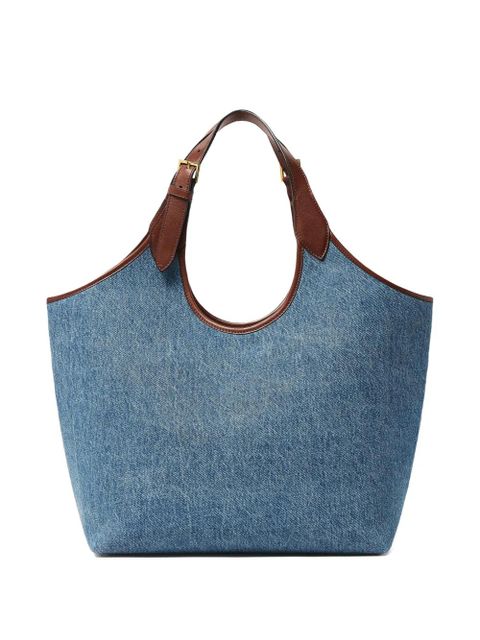 Versace logo-appliqué tote bag - Blue