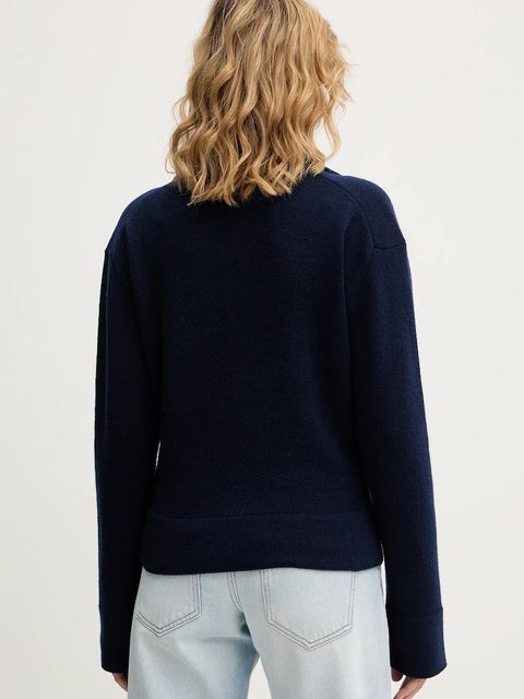 Victoria Beckham sweter wełniany damski kolor granatowy 1126KJU006866A