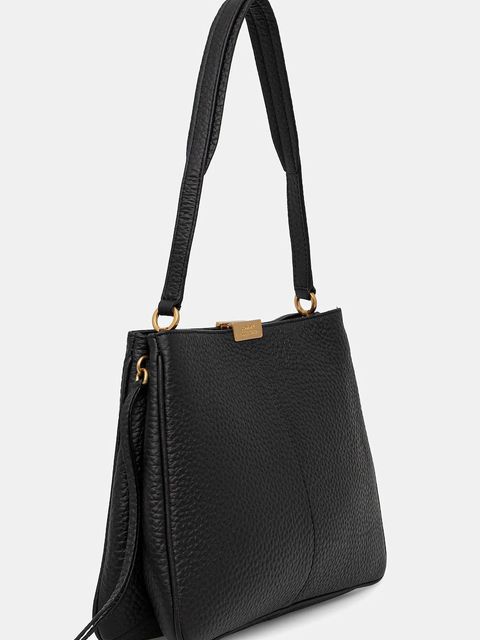 Tommy Hilfiger torebka skórzana kolor czarny AW0AW17661