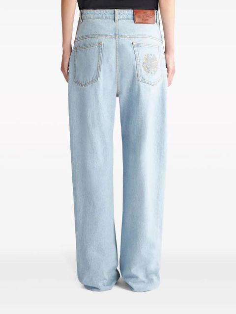 ETRO logo-embroidery straight-leg jeans - Blue - zdjęcie produktu nr 2