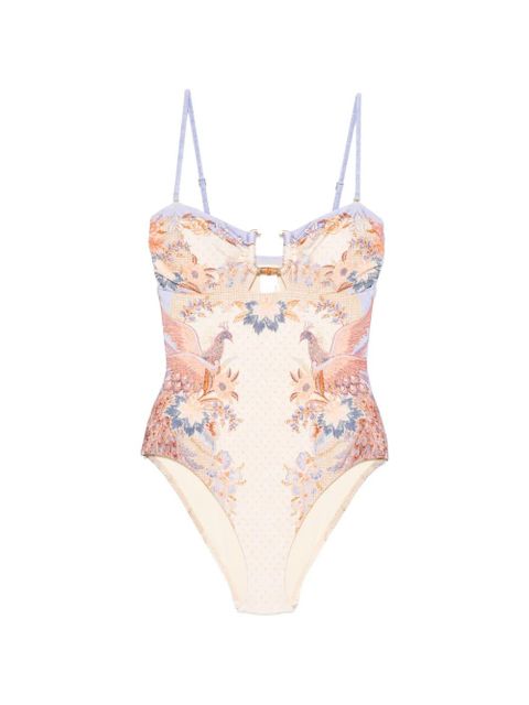 ZIMMERMANN Indra bamboo-trim swimsuit - Neutrals - zdjęcie produktu nr 1