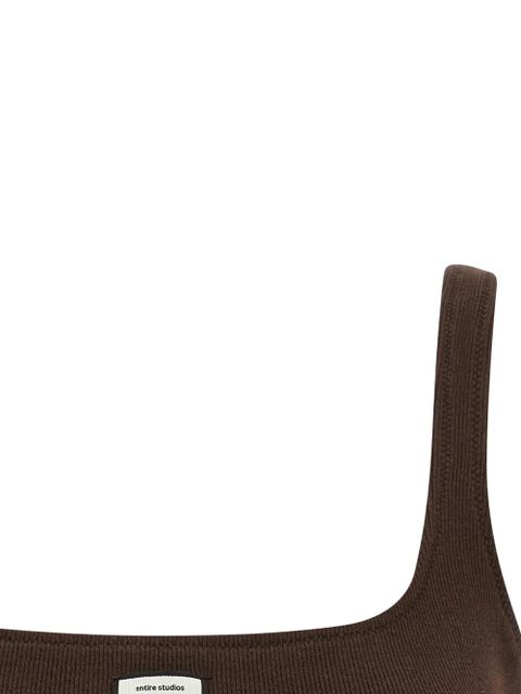 ENTIRE STUDIOS Lounge ribbed logo patch tank top - Brown