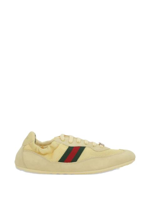 Gucci logo striped leather sneakers - Neutrals - zdjęcie produktu nr 1