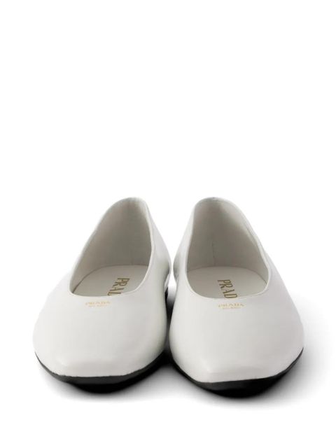 Prada brushed leather ballerinas - White