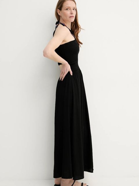 Sessun sukienka kolor czarny maxi rozkloszowana 25205012