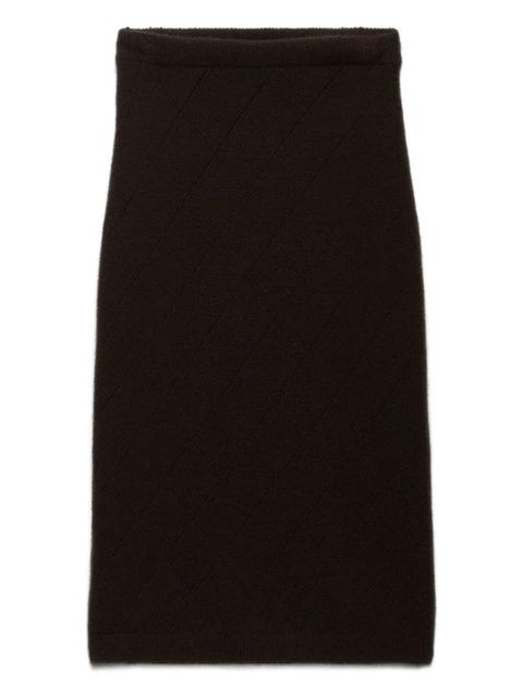 Prada diamond-pattern midi skirt - Brown - zdjęcie produktu nr 1
