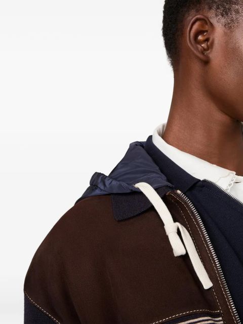 Miu Miu drawstrings hooded jacket - Blue