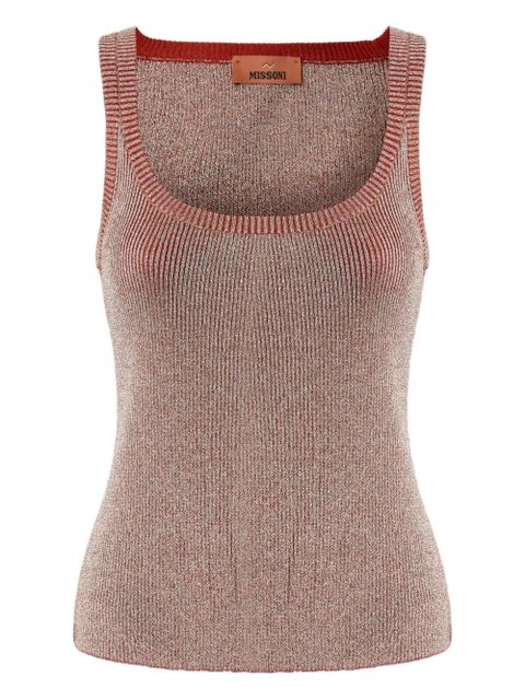 Missoni metallic ribbed top - Red - zdjęcie produktu nr 1
